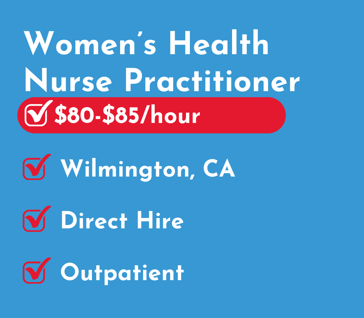 Women’s Health Nurse Practitioner (NP) | Wilmington, CA