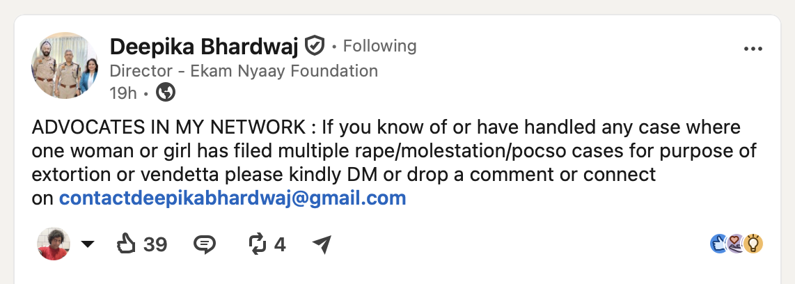 This is a screenshot of a LinkedIn post made by Deepika Narayan Bhardwaj on July 14, 2026.