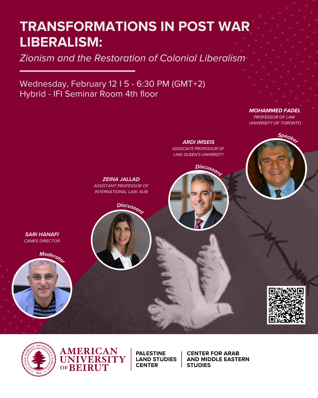 February 12, 2025: a (hybrid) talk on Zionism and colonial liberalism at American University of Beirut