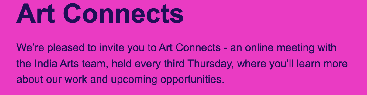 November 20, 2025 (online):  British Council India’s ‘Arts Connects’ meet