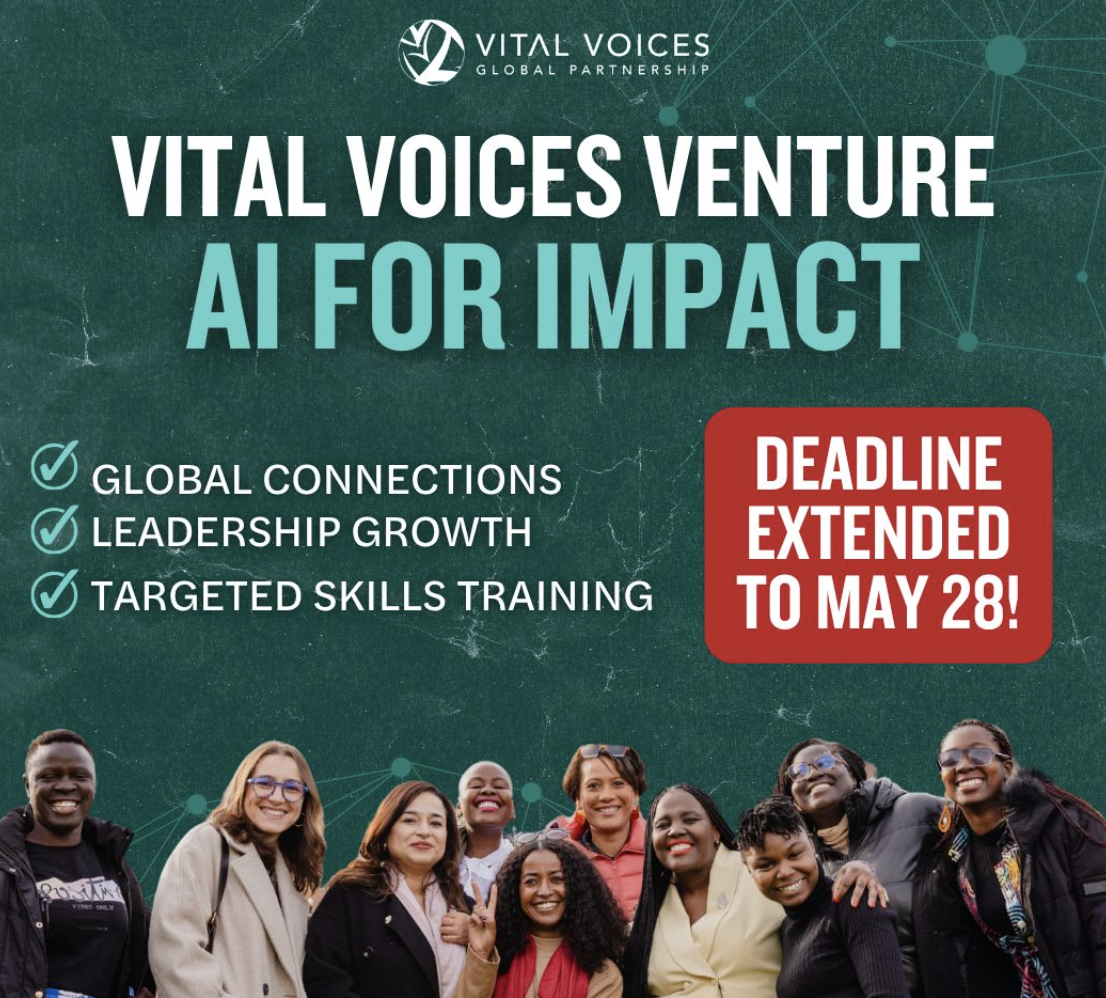 Self-identified women social entrepreneurs:  May 28, 2026, is the new application deadline for ‘VV Venture—AI for Impact Program’