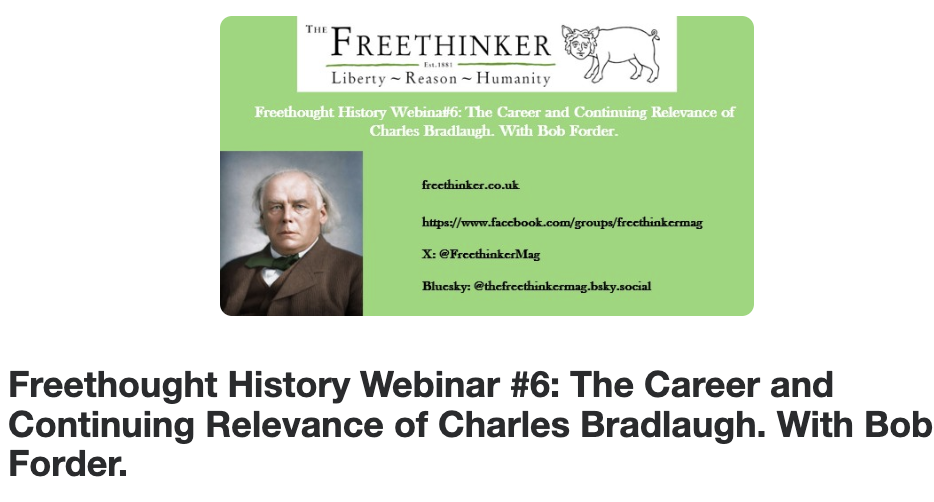 December 16, 2025: Free webinar on Charles Bradlaugh, founder of UK’s National Secular Society 