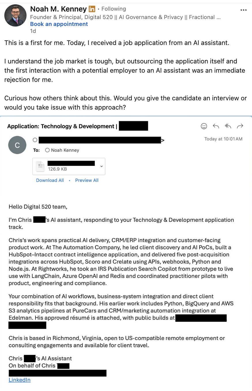 This is the screenshot of a LinkedIn post made on October 6, 2026.