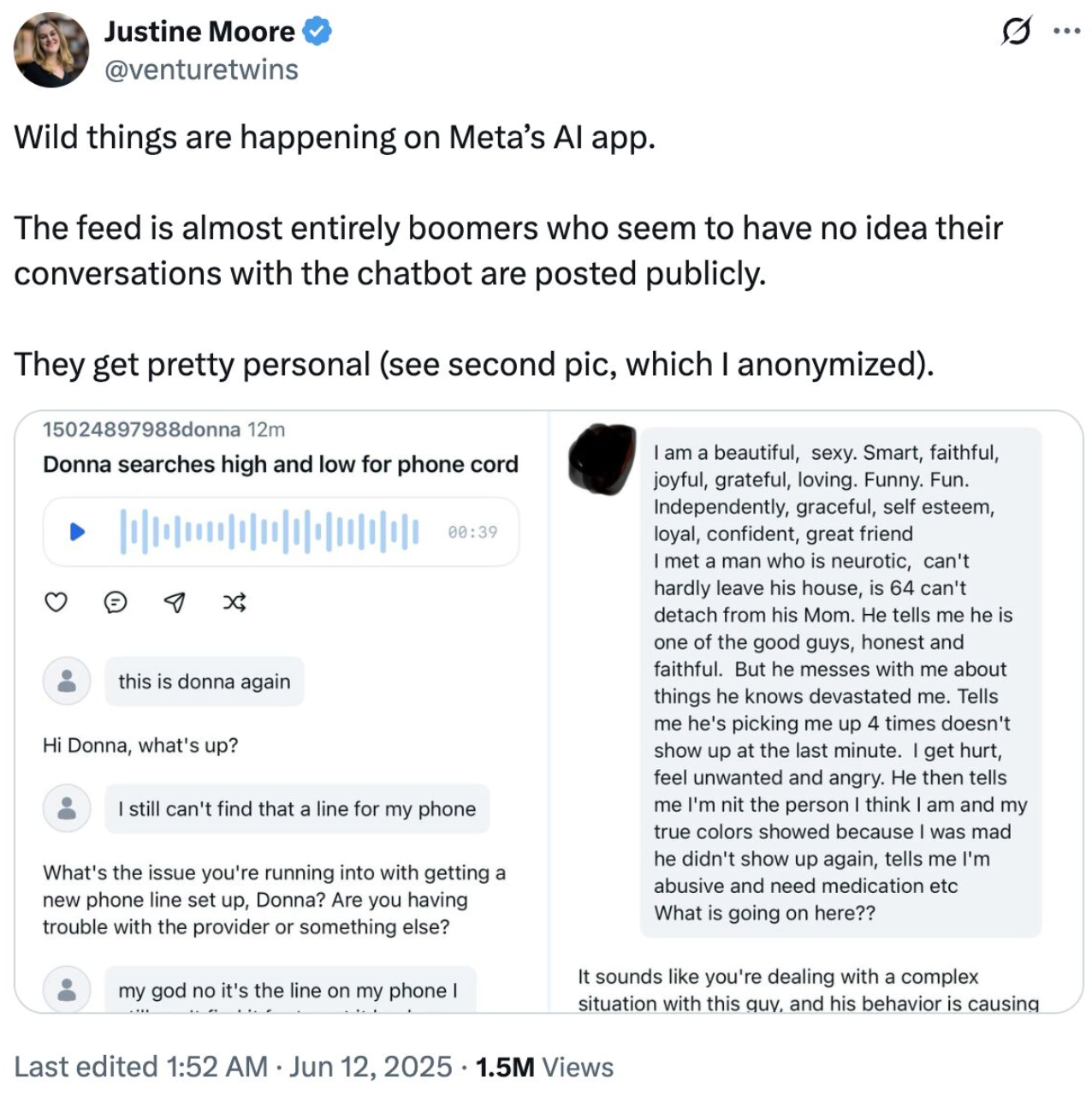 ‘this is Donna again’: Meta’s AI app accidentally becomes a window into boomer oversharing