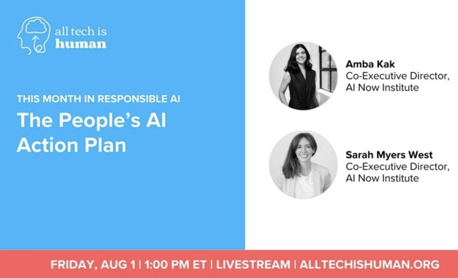 This is the digital poster of the August 01, 2025 Zoom event has been circulated by All Tech is Human (ATIS).