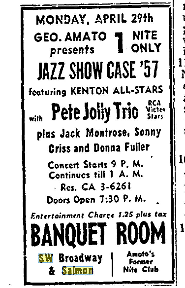 The venue that hosted drag. 1957 –
July 10, 1957 ad
