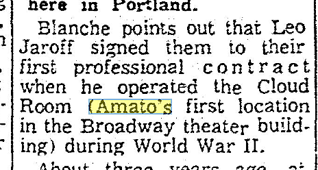 Per an article in Oregon Journal, March 23, 1960