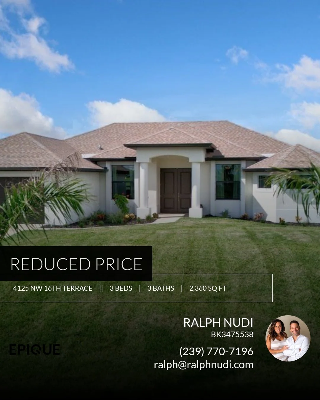 📍 Reduced Price 📍 This recently reduced home at 4125 Nw 16th Terrace in Cape Coral won't last long, so, don't wait to set up a showing! Reach out here or at (239) 770-7196 for more information!

Subscribe to our YouTube Channel for Listing Videos, 