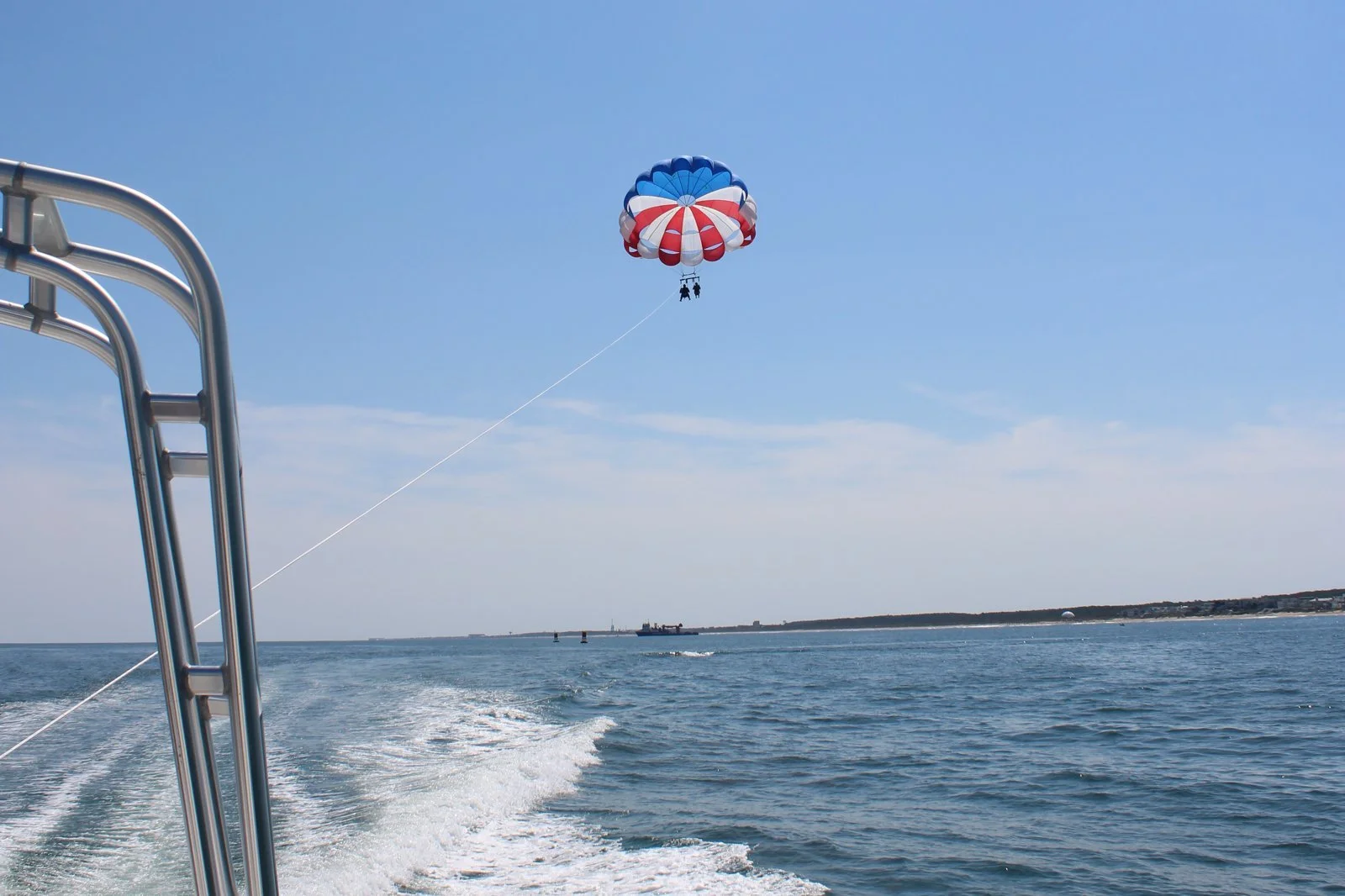 Joshua Britt parasailing over the Virginia Beach Oceanfront