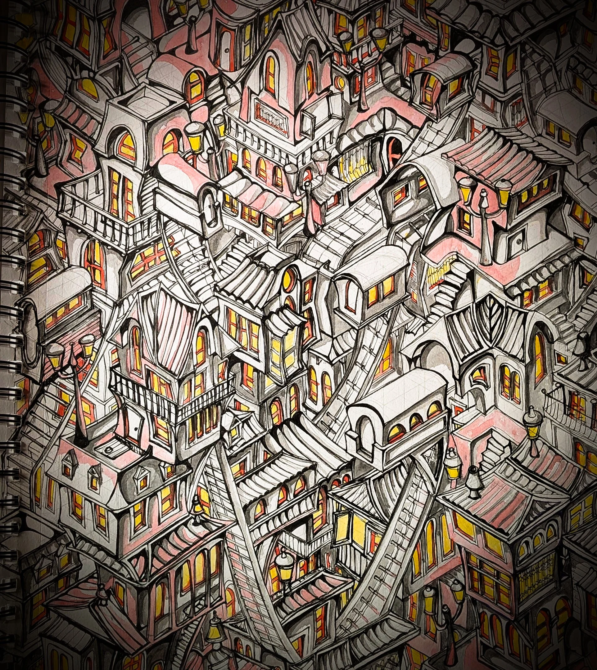 Valparaiso illustration process 6