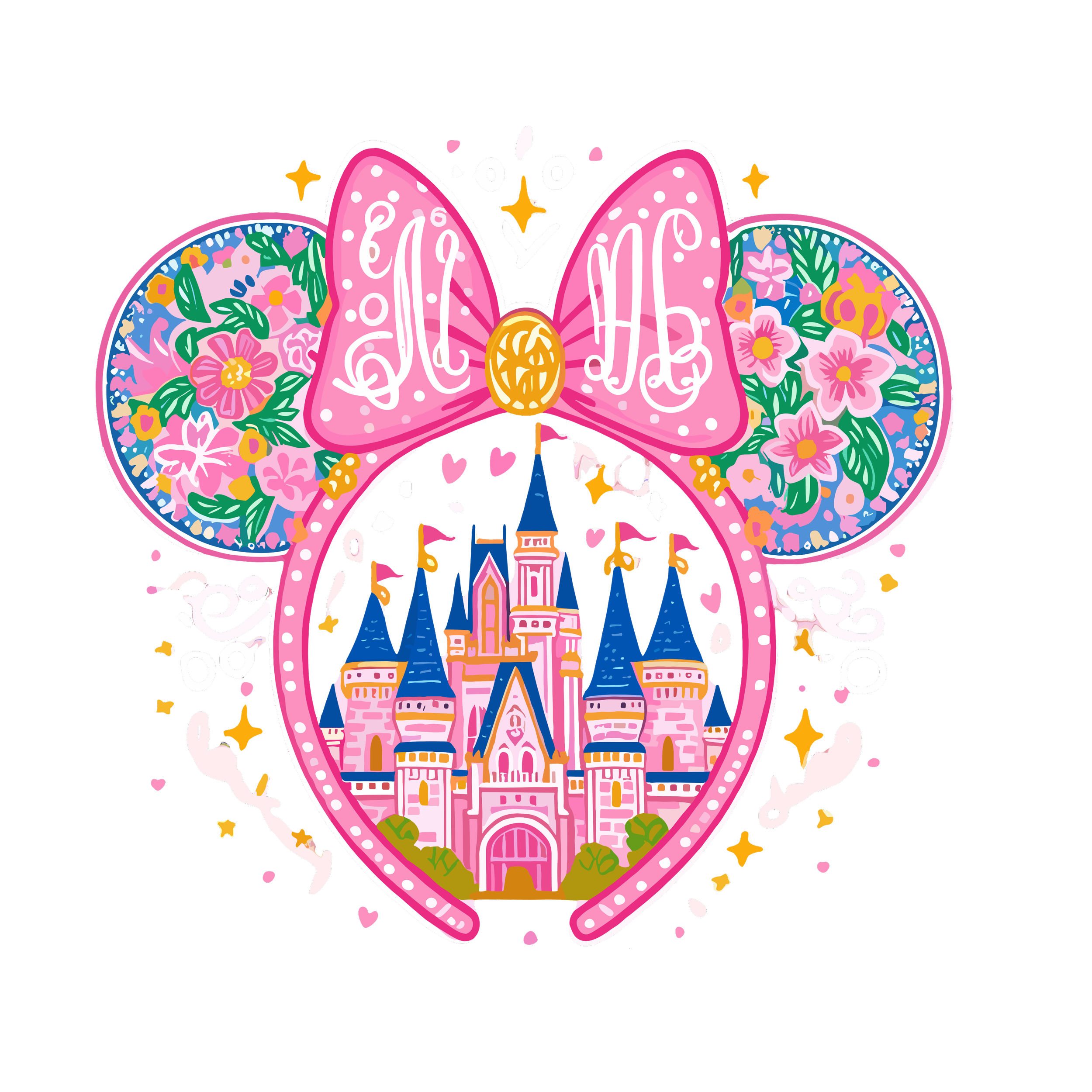 Pink Castle Ears DTF Transfer