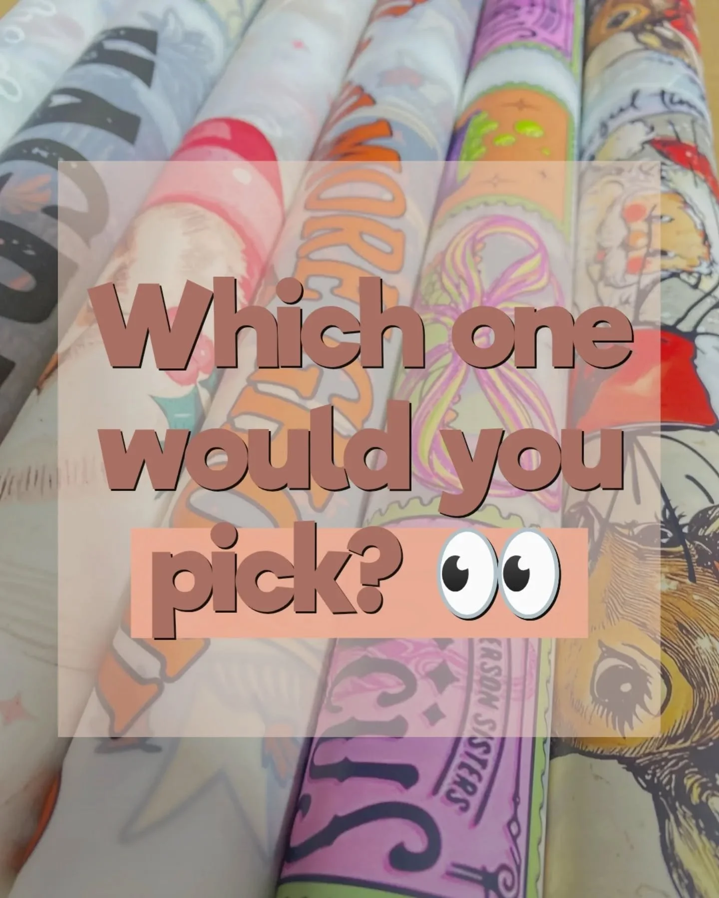 Which one are you choosing? 
Comment the name below 👇
#dtftransfers #customapparel #smallbusinessbrand #graphictees #designinspo