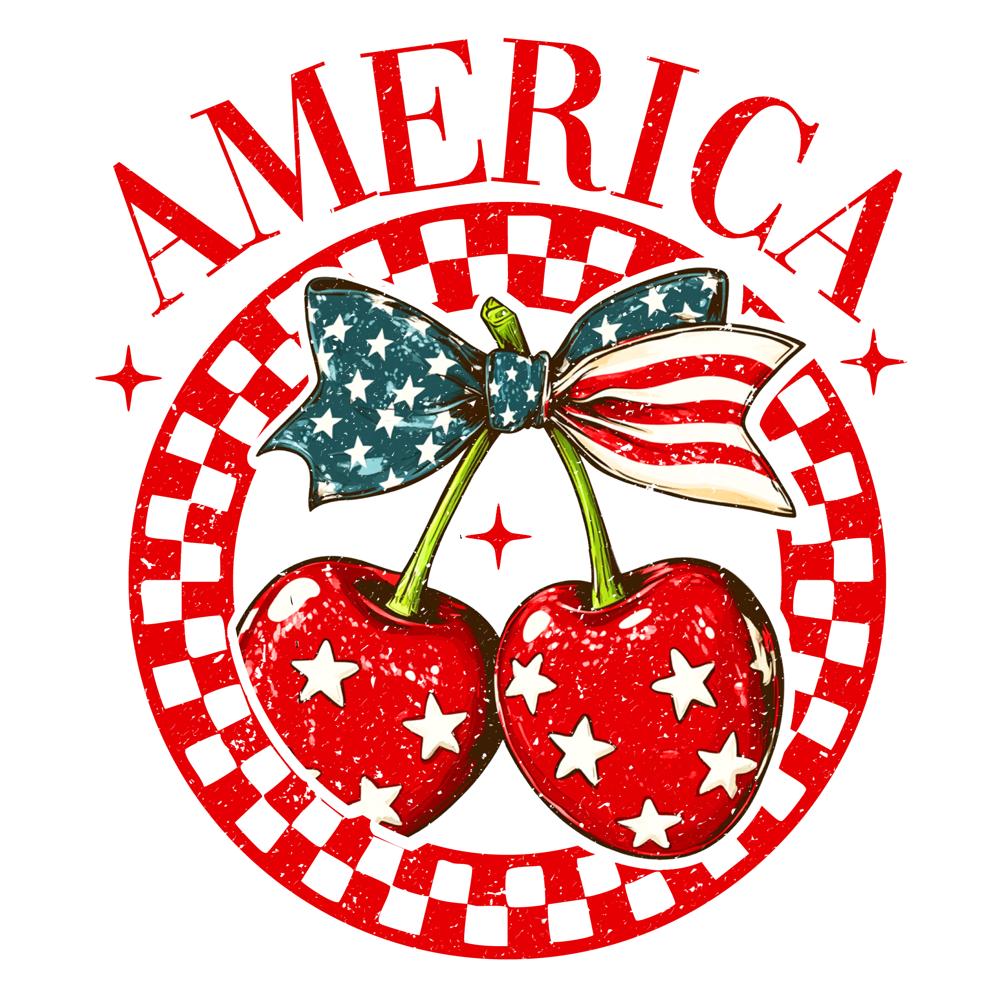 America Cherries DTF Transfer