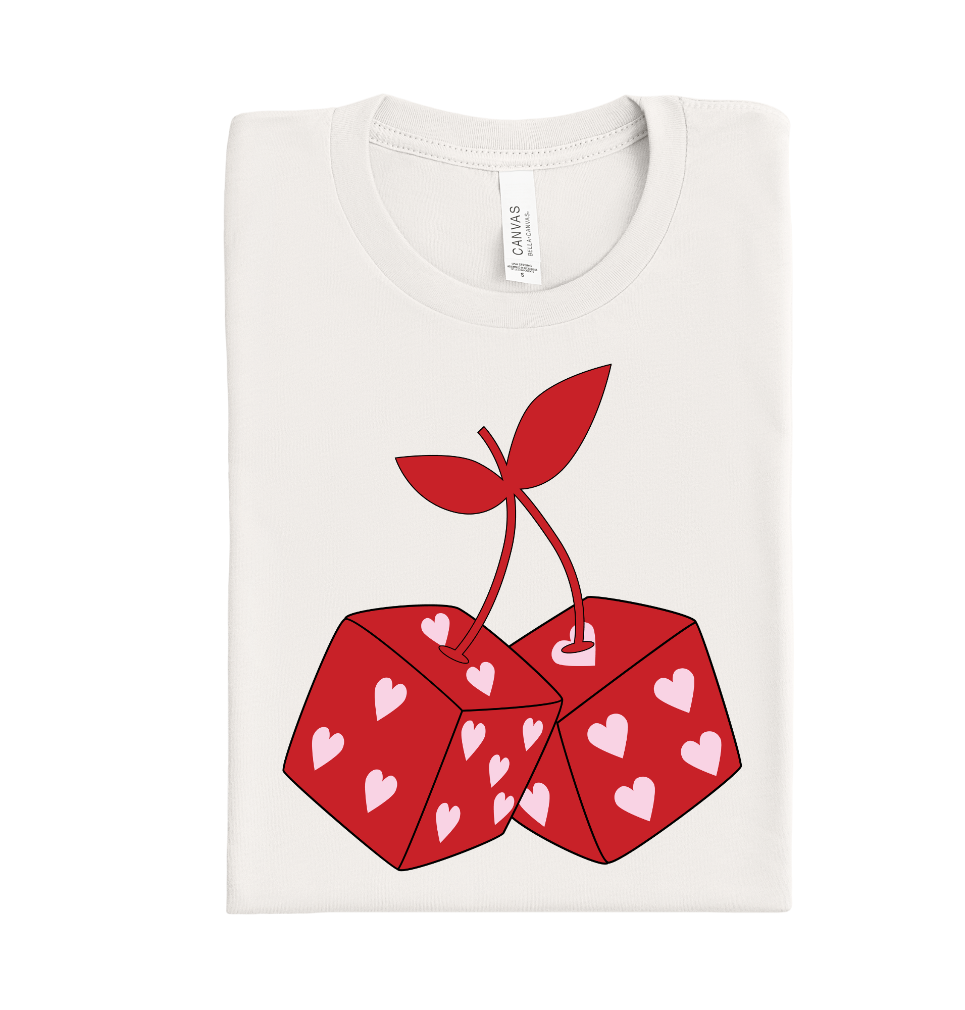 Valentines dice DTF heat transfer ready to press design