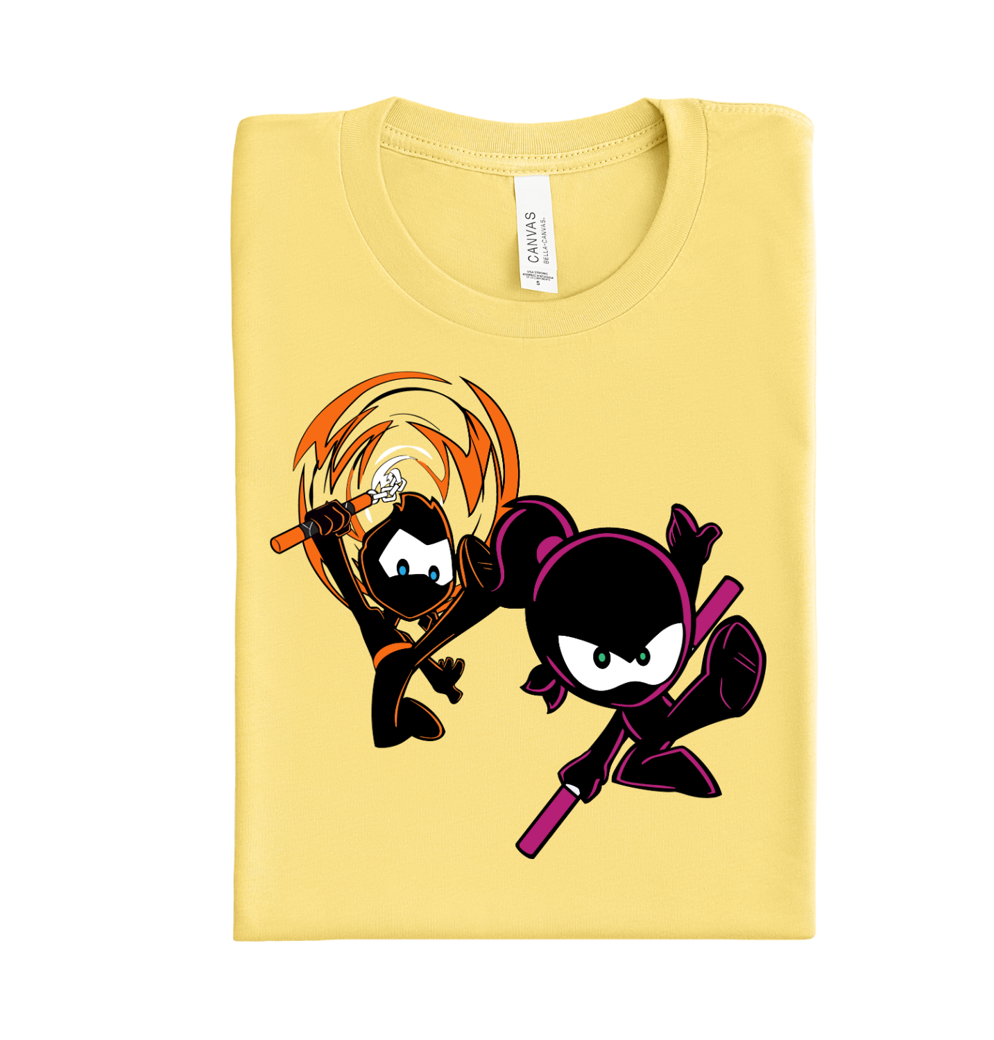 Orange & Pink Ninja DTF Transfer