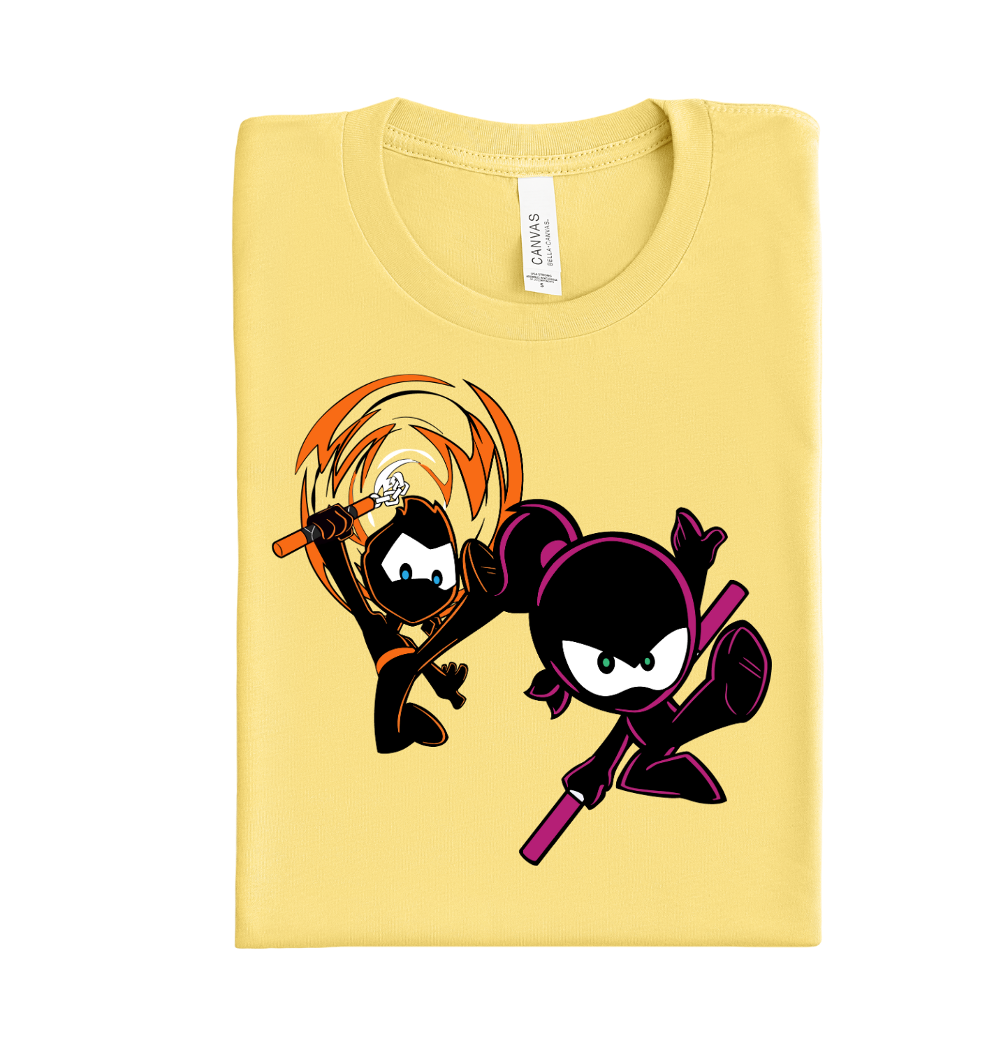 Orange & Pink Ninja DTF Transfer