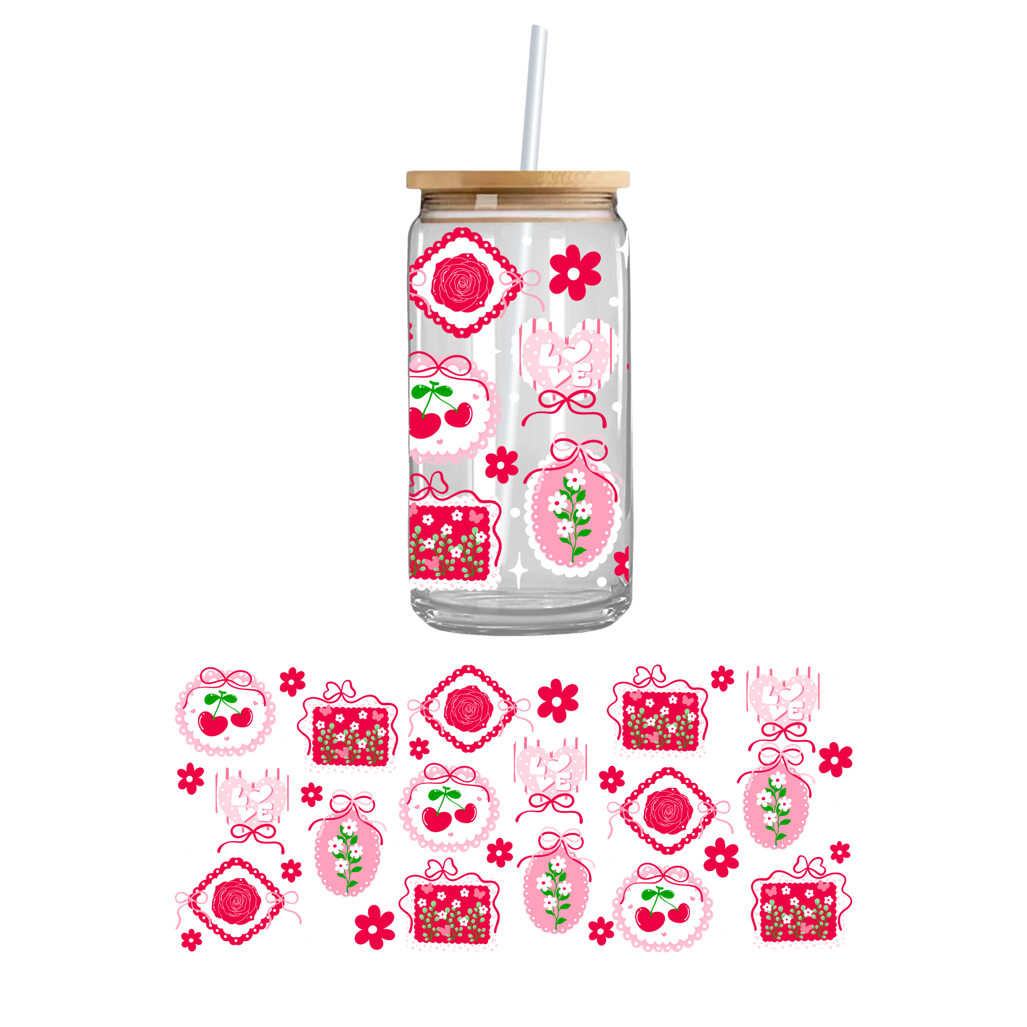 Valentine Stamps UV DTF Cupwrap