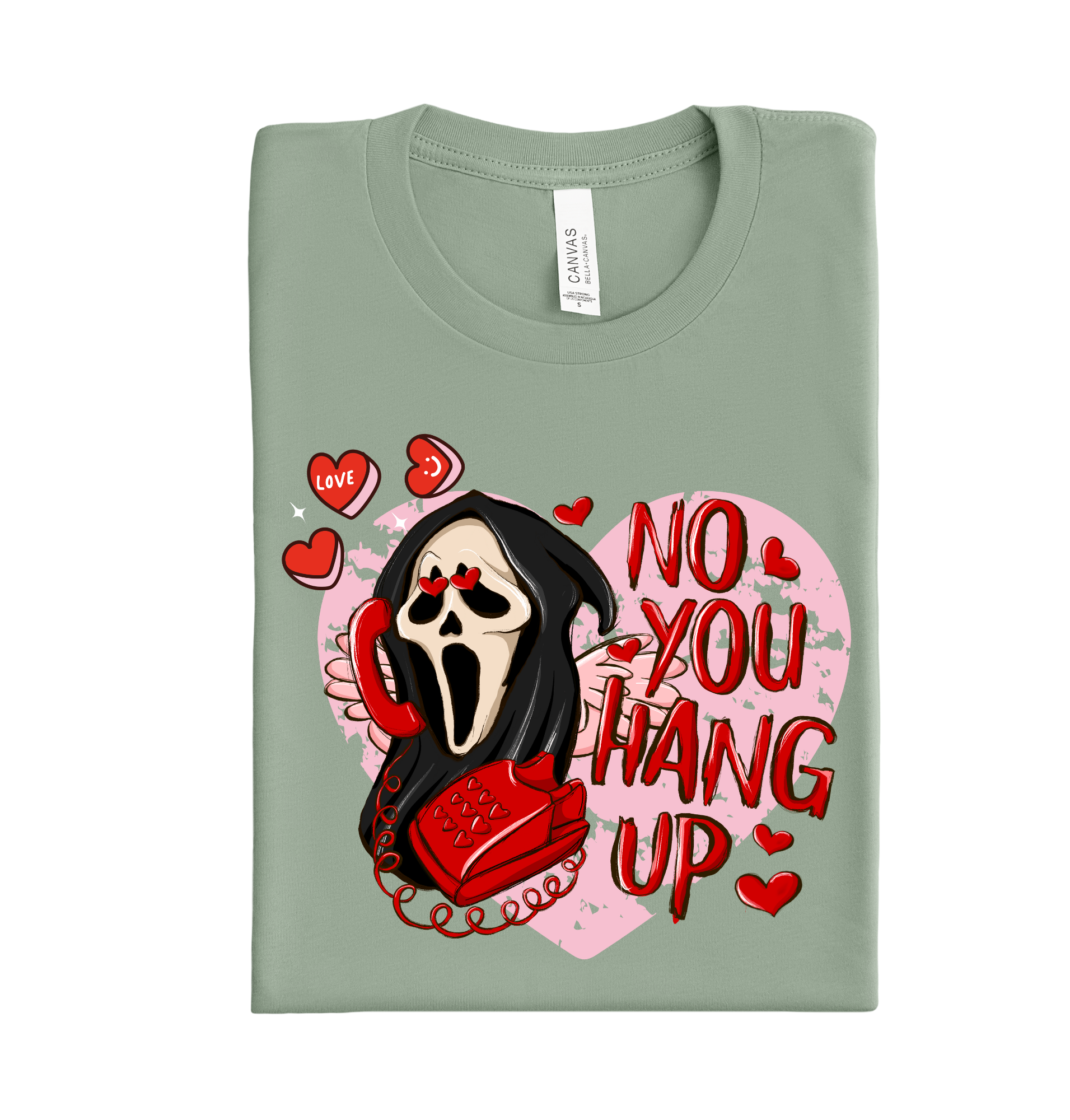 No you hang up Valentine DTF heat transfer ready to press design