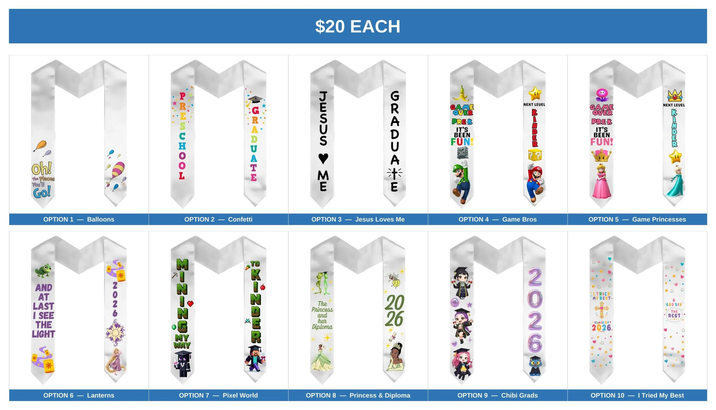 Graduation Sash - Toddler - 5th graders