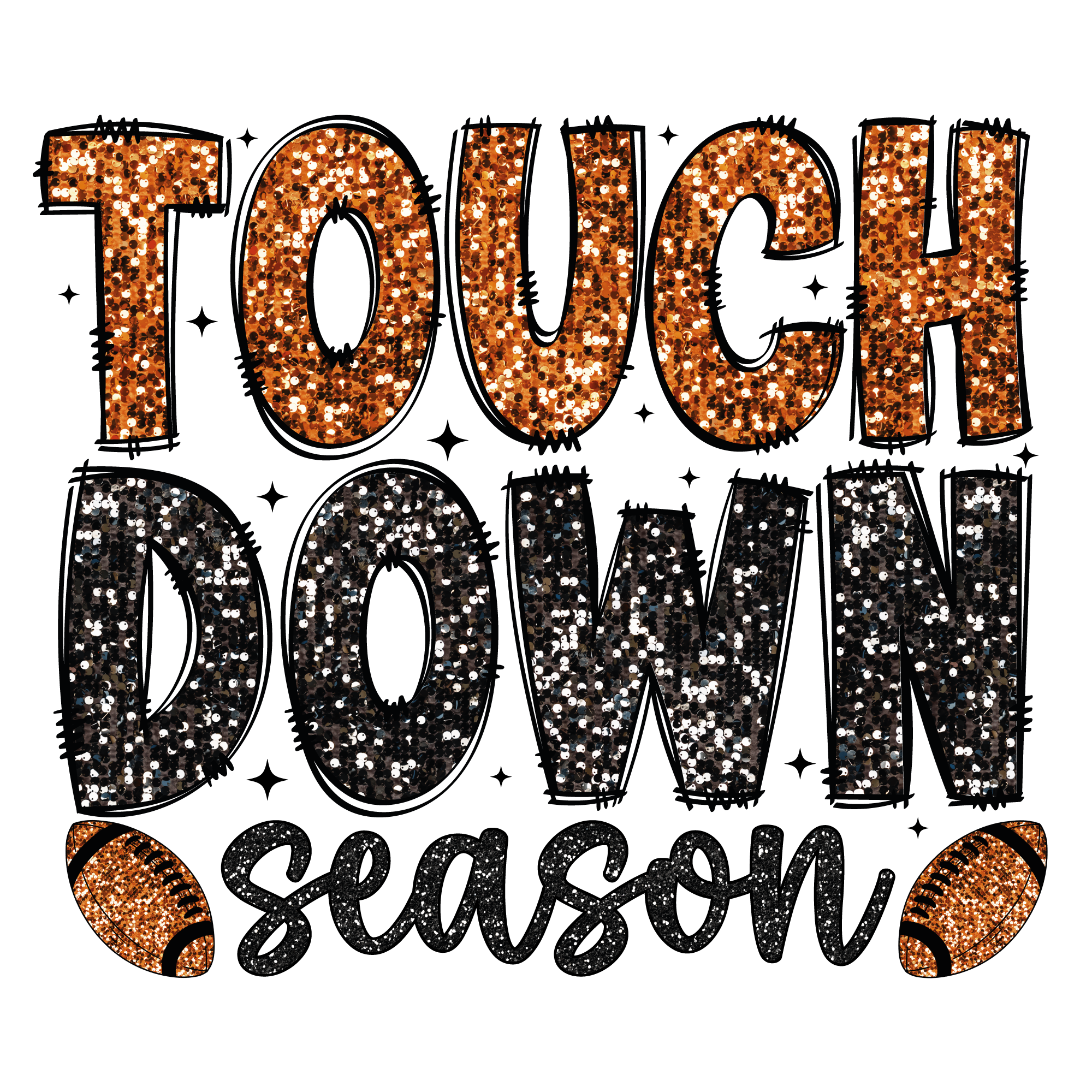 Sparkle Touchdown Season DTF Transfer