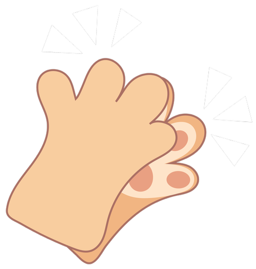 Illustration of two hands clapping with white triangles indicating sound.