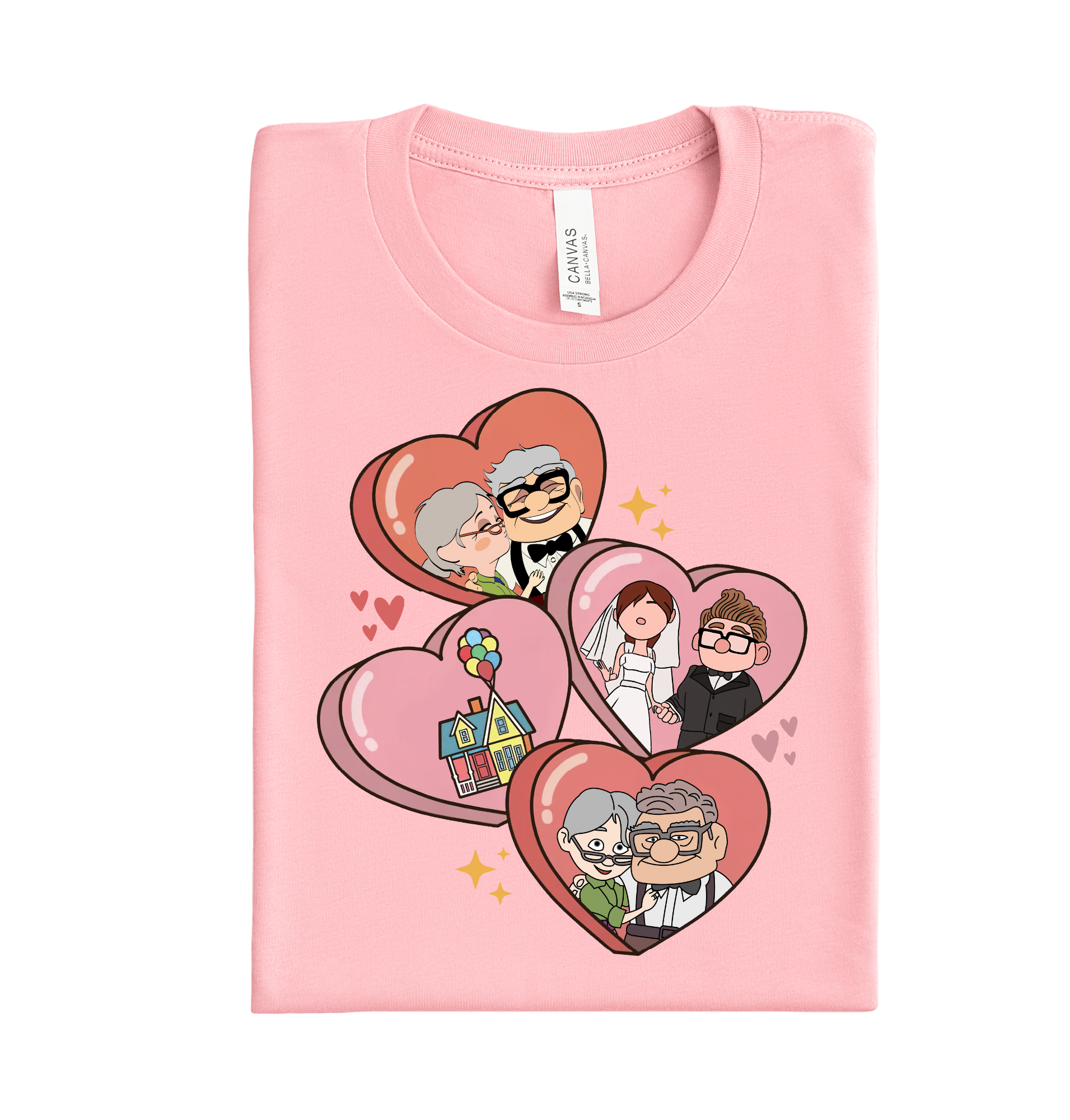 Balloon love Valentine DTF transfer design for heat press shirts