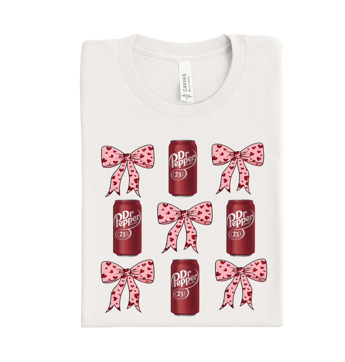 Soda Bows pink retro DTF heat transfer design