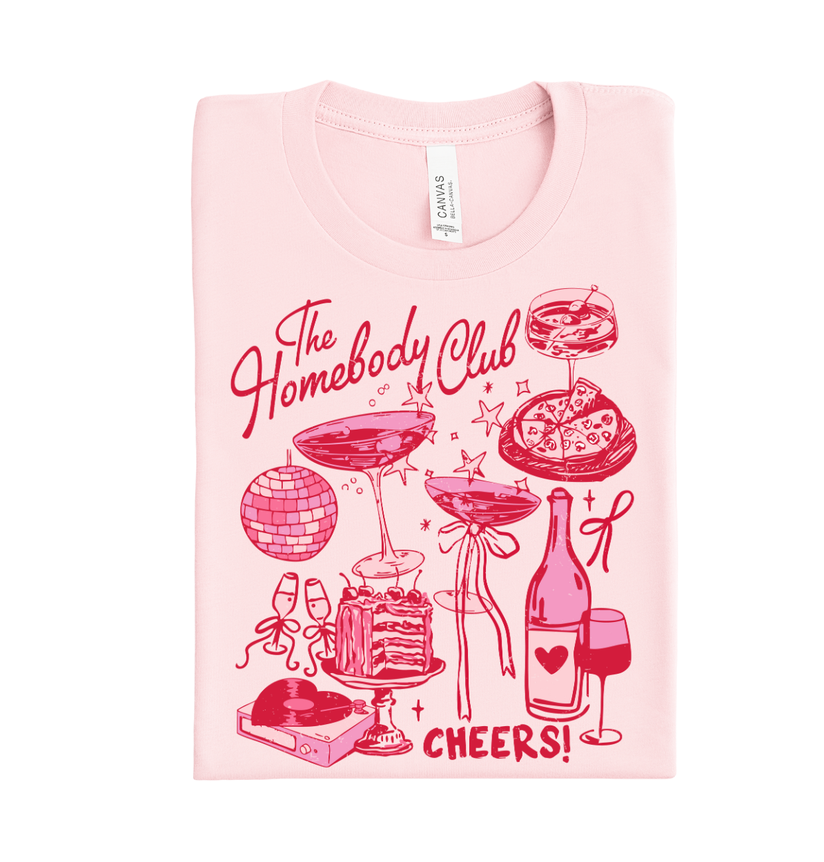 The Homebody Club full color DTF heat transfer ready to press