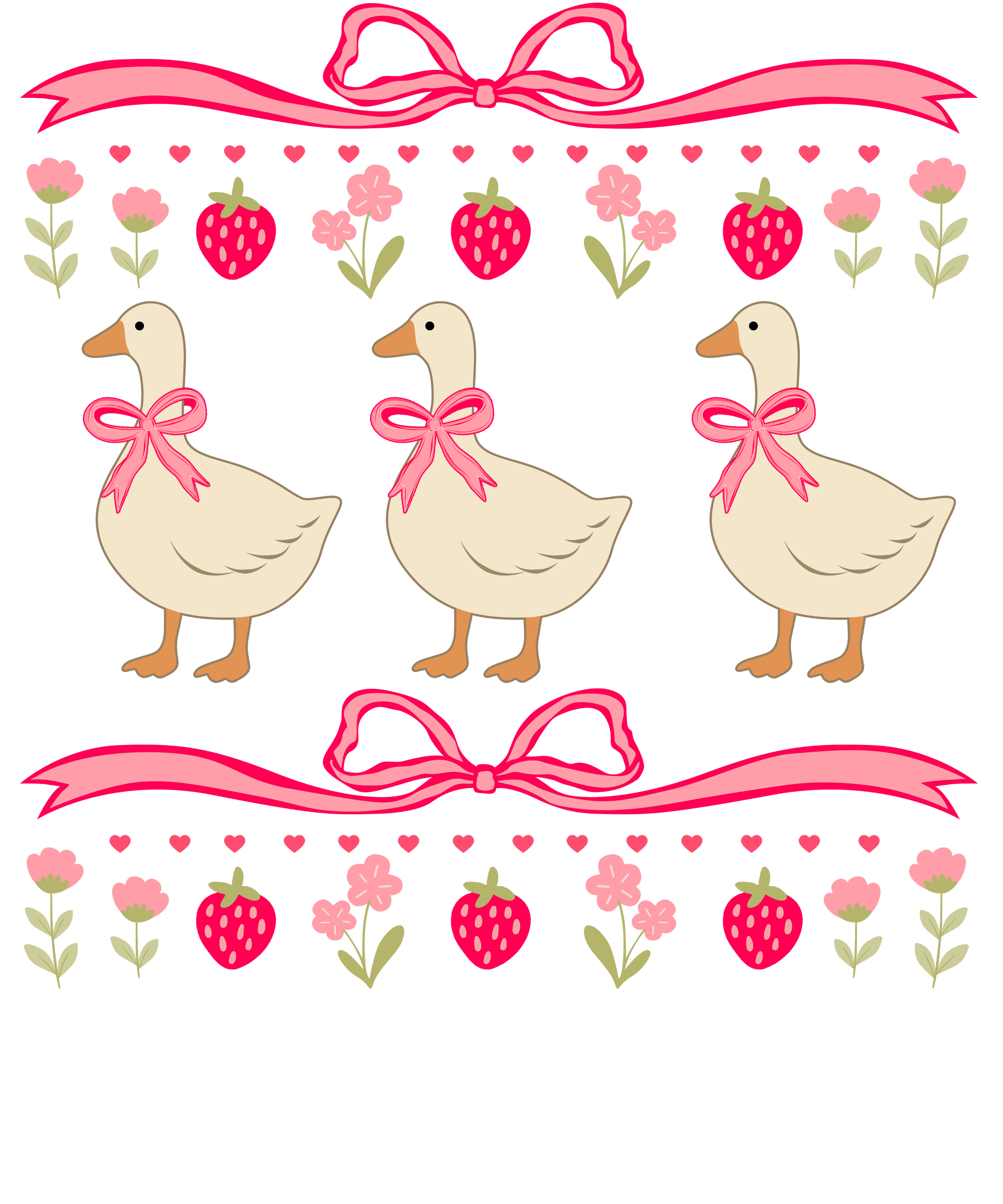 Strawberry Goose DTF Transfer