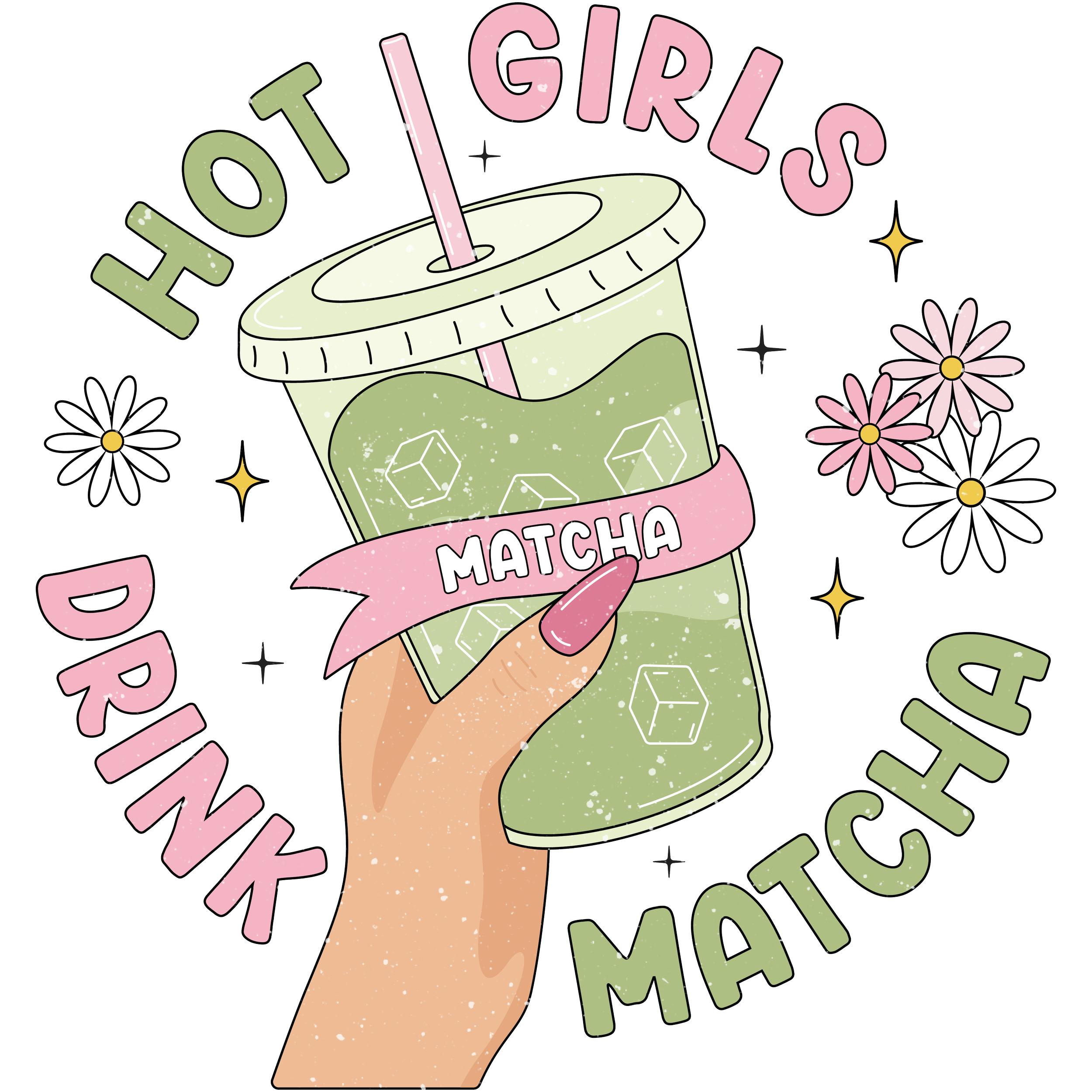 Drink Matcha DTF Transfer