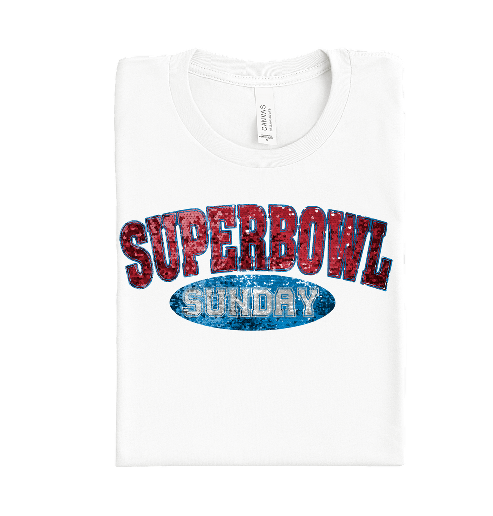 Superbowl Sunday Sequence DTF transfer for game day shirts