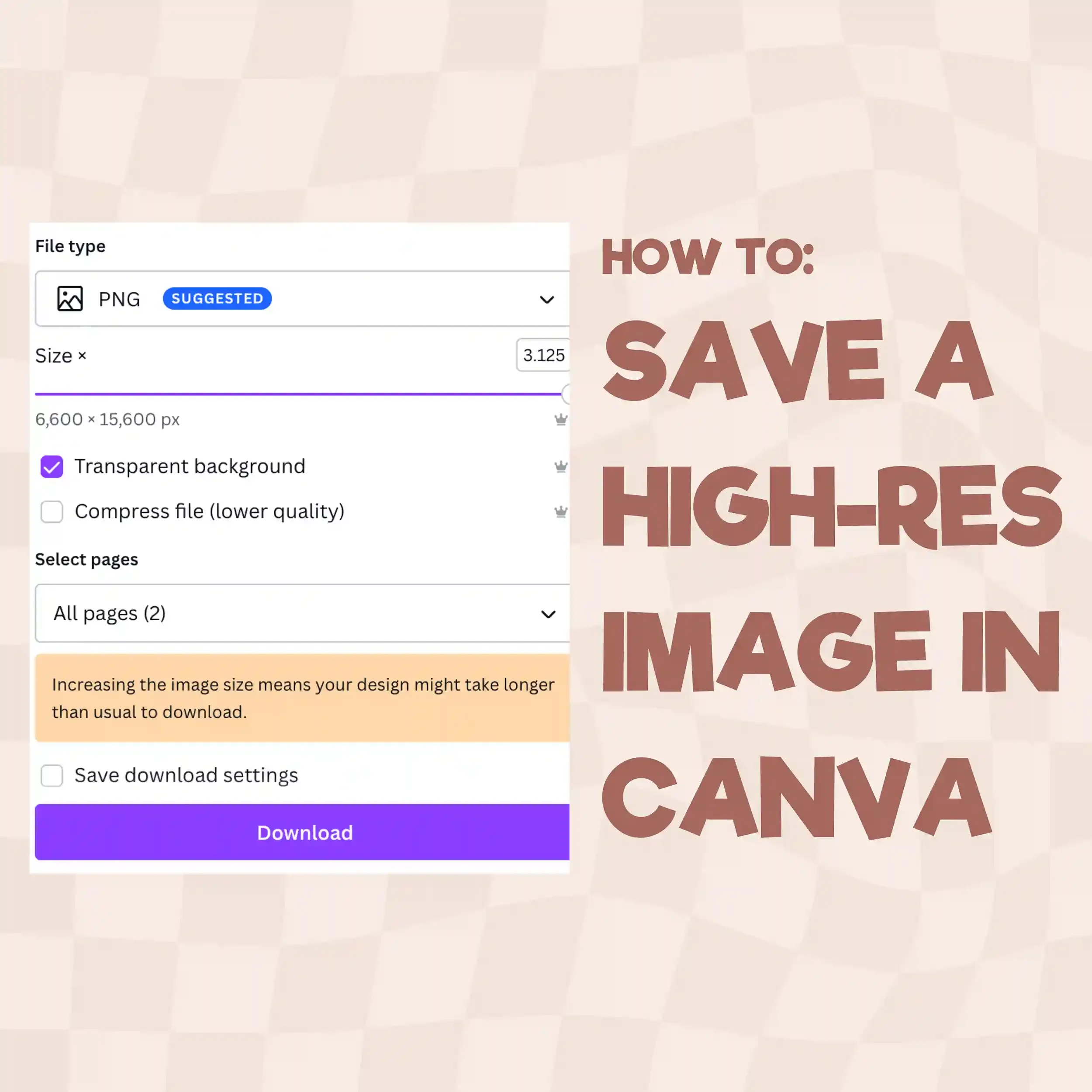 How to save a High-Resolution image in CANVA