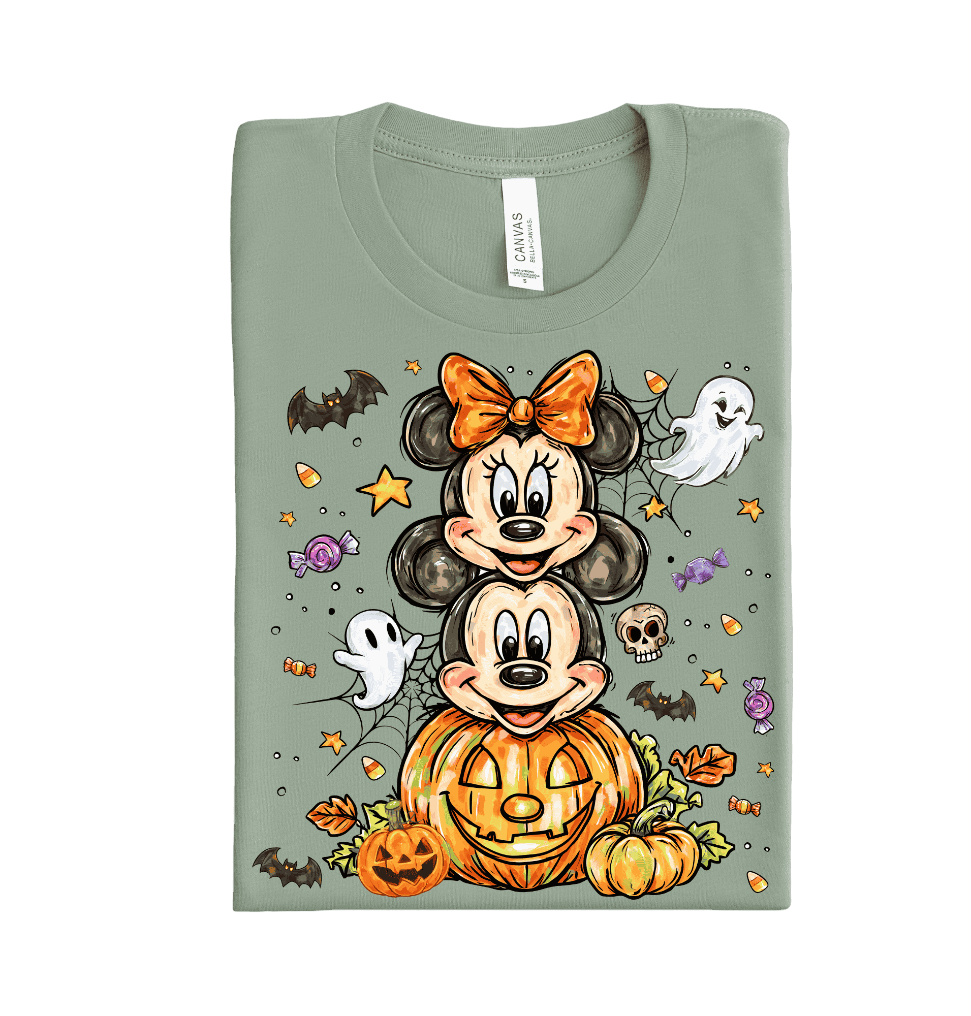 Vintage pumpkin friends design on a DTF heat transfer – playful custom dtf transfers and ready-to-press heat transfers for seasonal drinkware or apparel.