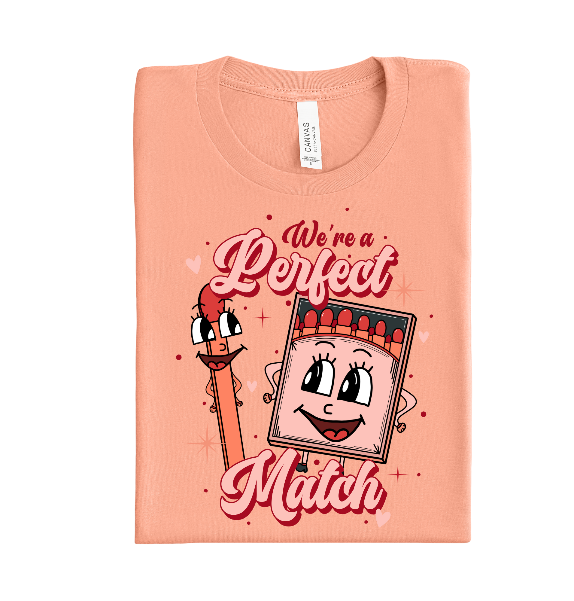 Perfect match Valentine matchbox DTF heat transfer ready to press