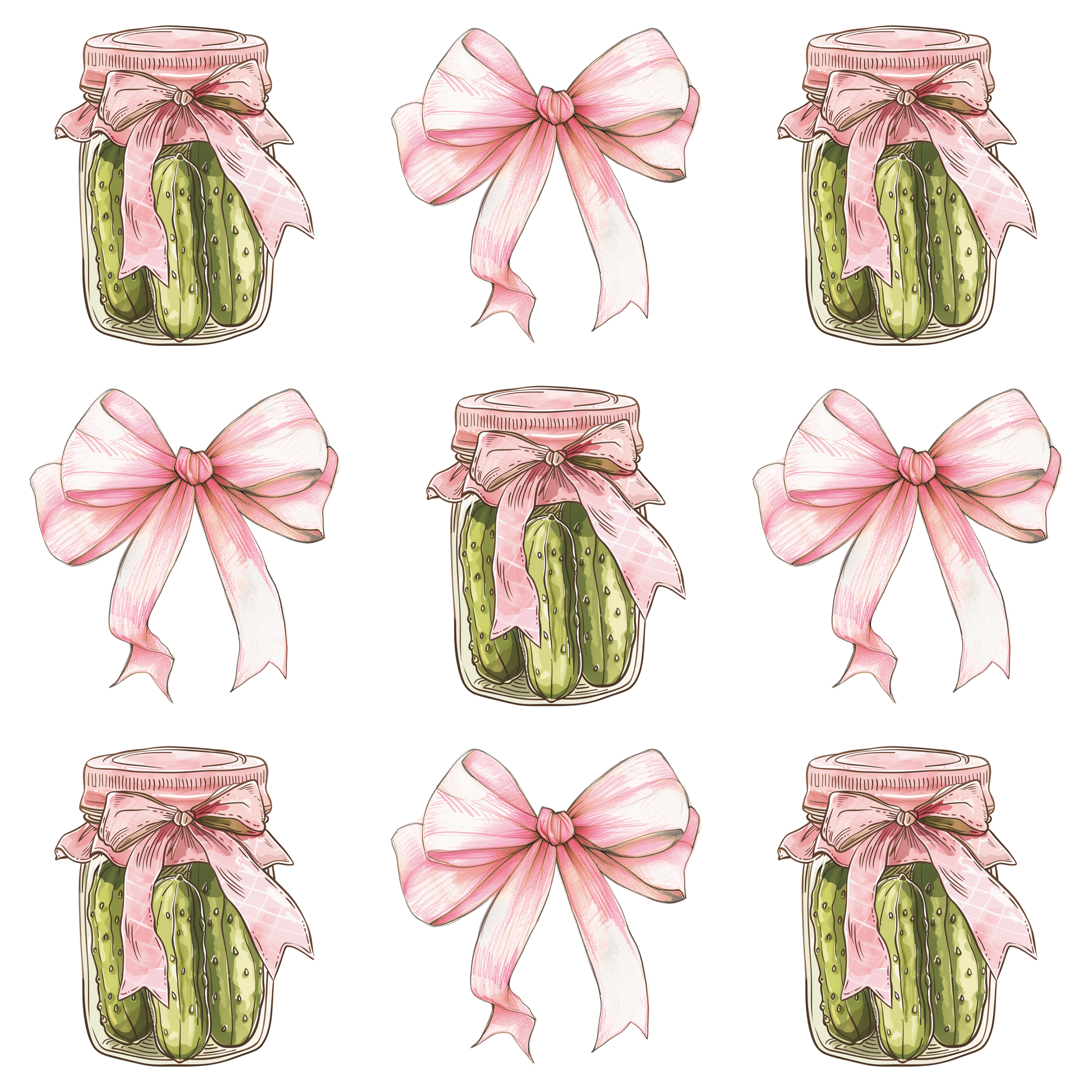 Pickle Bows DTF Transfer