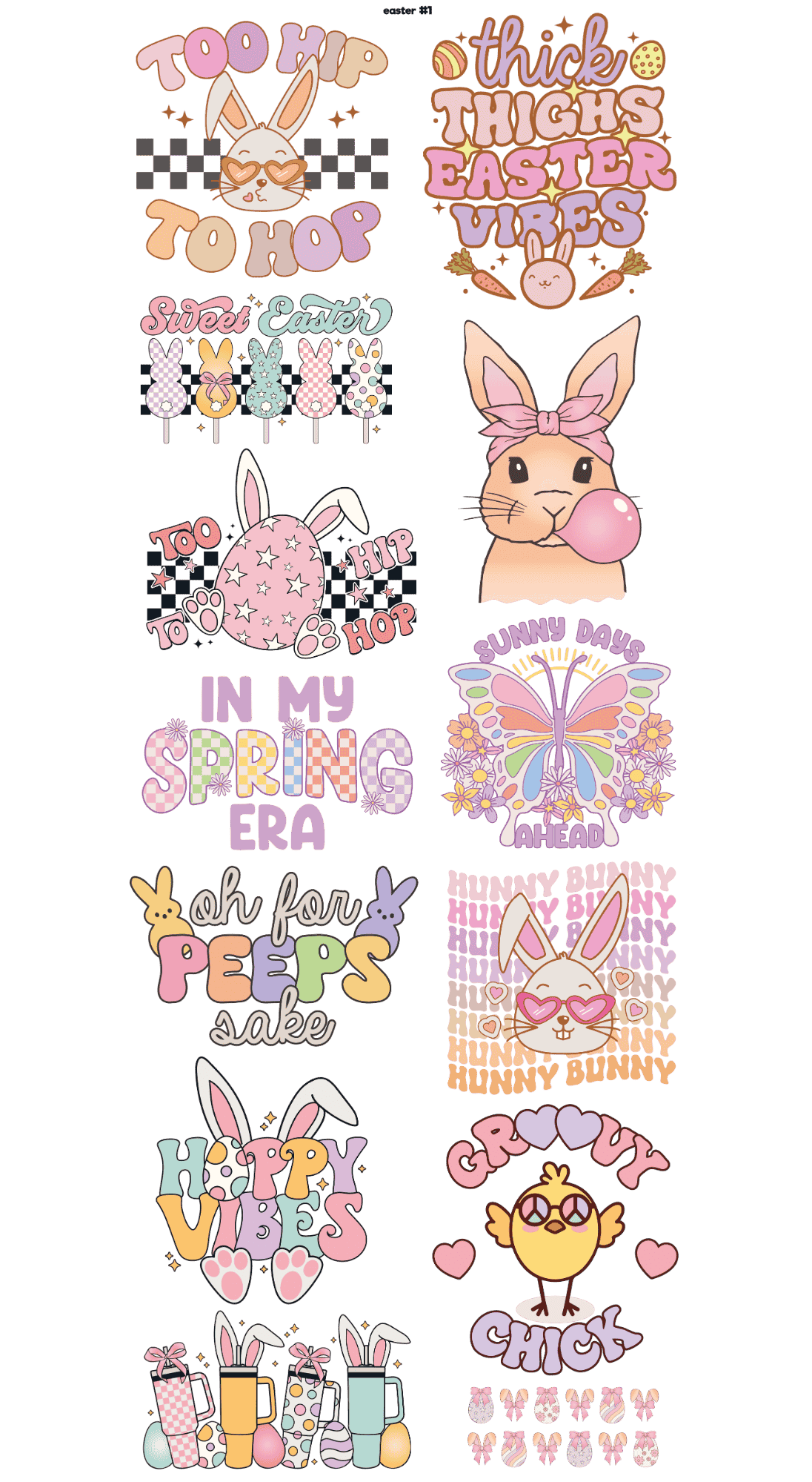 Easter #1 Premade DTF Gang Sheet