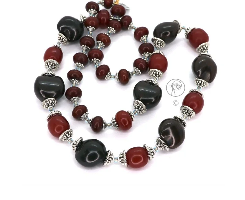 Tribal influenced Long Silk Knotted Necklace Kit No10