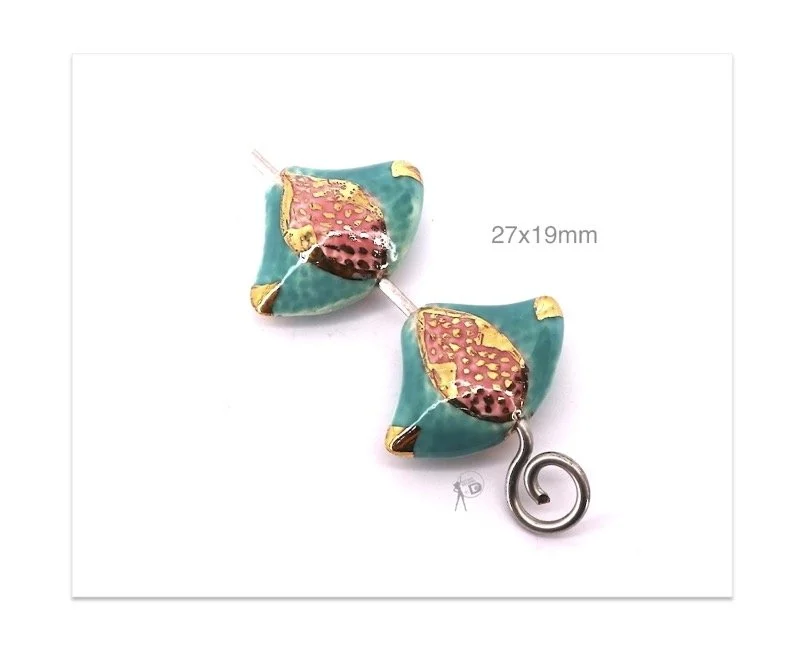 Ceramic Bead D2513 - Pair