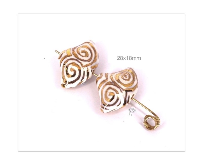 Ceramic Bead PDF4B - Pair