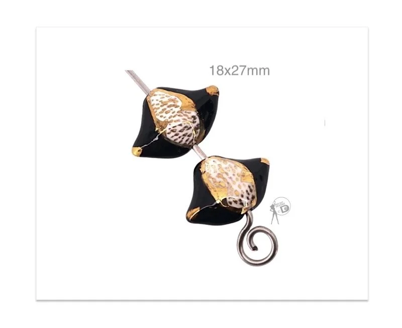 Ceramic Bead D252 - Pair