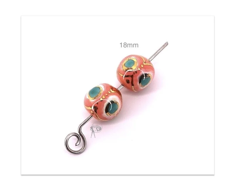 Ceramic Bead D2510 - Pair
