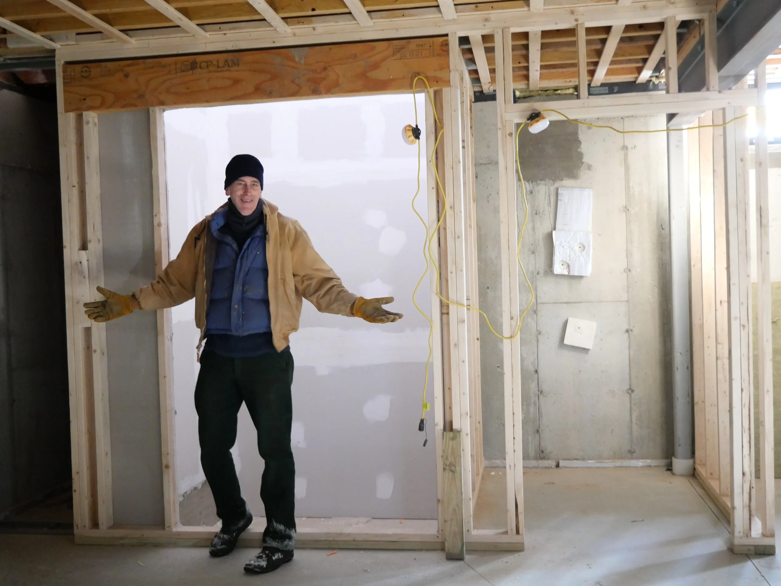 New elevator shaft in the basement 