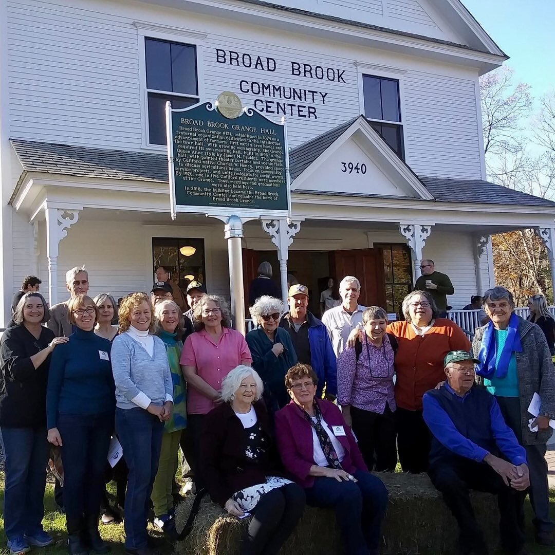 The Broad Brook Grange #151. Another beautiful moment captured at our reopening celebration. So wonderful to see the Grange members assembled under the new historic marker. 

Past and present standing in the same space to celebrate this building, it'