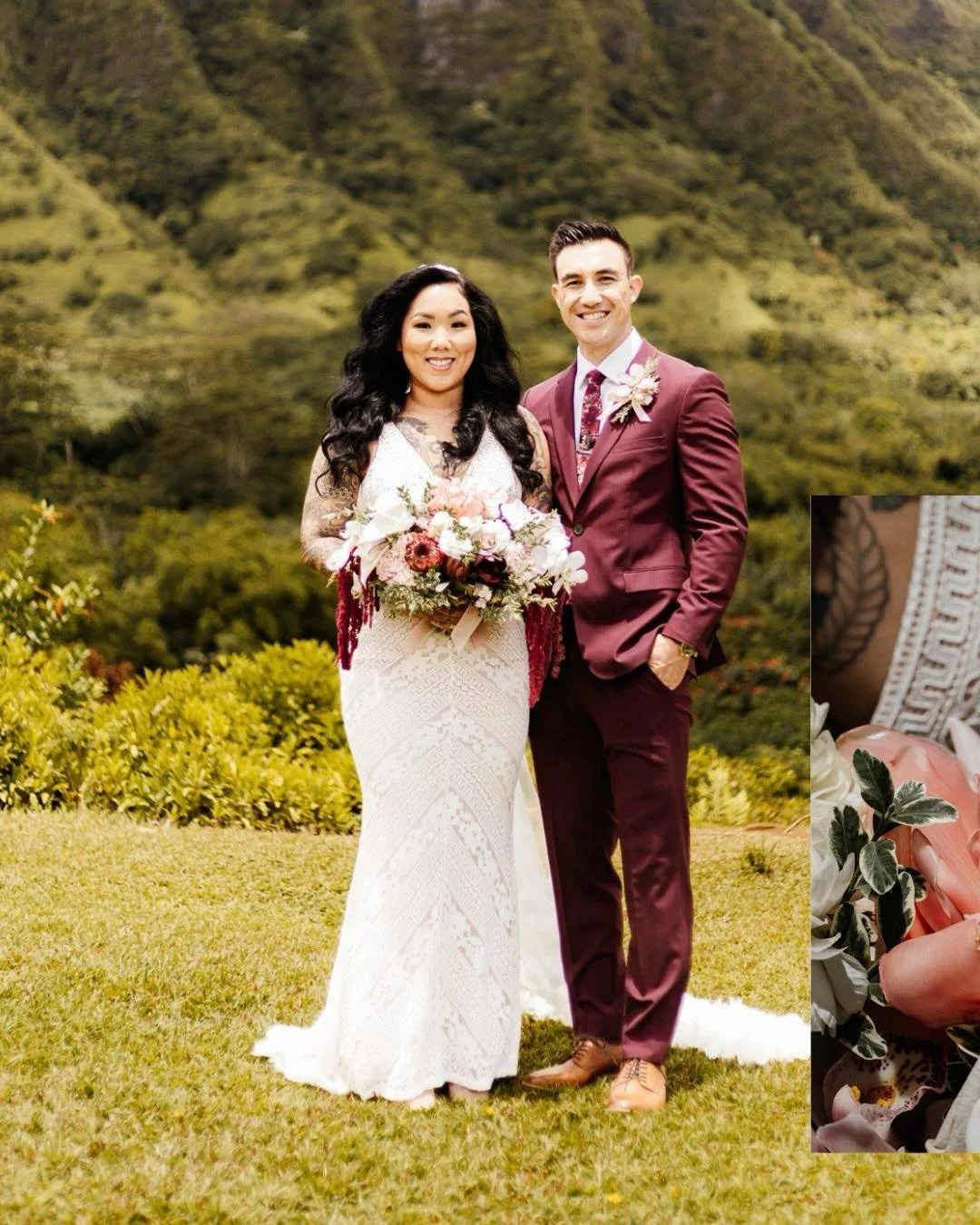 So special being able to capture this day for these two. I had the chance to photograph their engagement session before and so being there again for their wedding made it even more meaningful. 

Their wedding ceremony was held at Ho&rsquo;omaluhia Bo