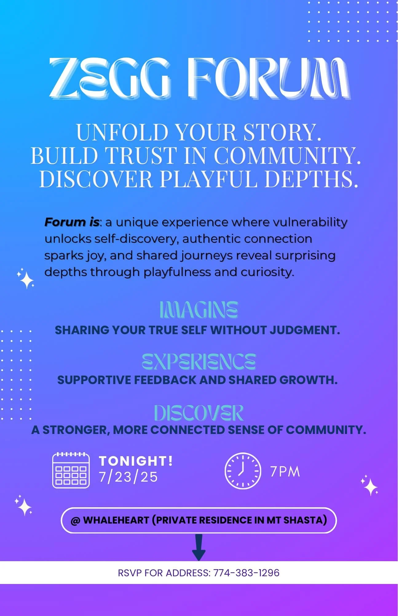 🌌 Tonight at Forum&hellip; something sacred happens.
📍 7pm | Whaleheart | RSVP for address

There&rsquo;s a moment in Forum&mdash;
when someone speaks a truth they&rsquo;ve never said out loud&hellip;
and the whole room goes still.

Time softens.
S