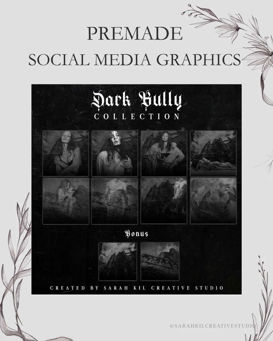 PREMADE SOCIAL MEDIA COLLECTIONS: Dark Bully

Status: Available

Looking to elevate your graphics! I have social media collections available on my website.

Grab here https://www.sarahkilcreativestudio.com/social-media-collections

&bull; Romance Rea