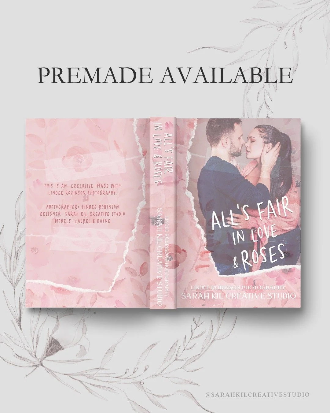 Exclusive Premade: All's Fair in Love &amp; Roses

Status: AVAILABLE
Photographer: Lindee Robinson Photography

DM or comment below to claim if interested 🤍

Premade comes with 1 full wrap, ebook files &amp; title PNG. Title, Author Name, and Taglin