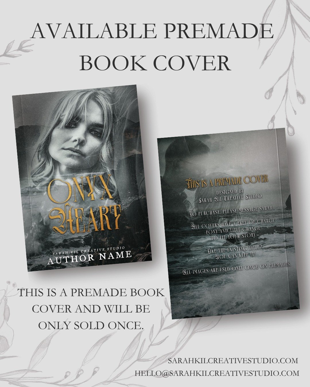 Day 4: Waves

Premade: Onyx Heart
Status: AVAILABLE

DM or comment below to claim if interested 🤍

Premade comes with 1 full wrap, ebook files &amp; title PNG. Title, Author Name, and Tagline (if available) can be updated once purchased. Add ons are