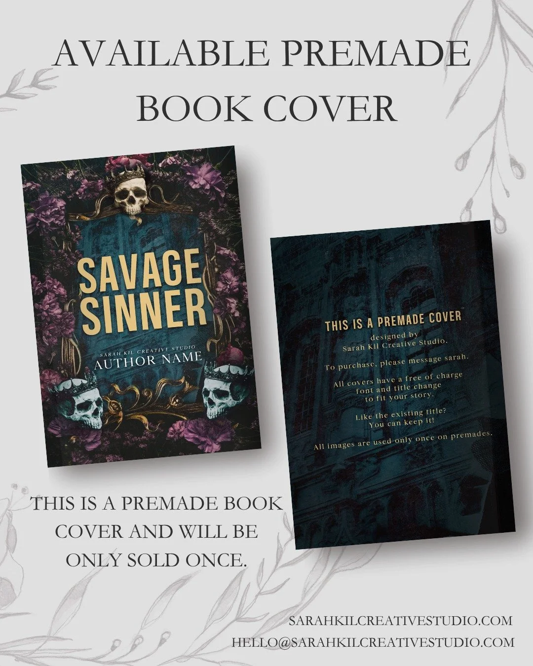 Day 12 : Academia

Premade: Savage Sinner
Status: AVAILABLE

DM or comment below to claim if interested 🤍

Premade comes with 1 full wrap, ebook files &amp; title PNG. Title, Author Name, and Tagline (if available) can be updated once purchased. Add