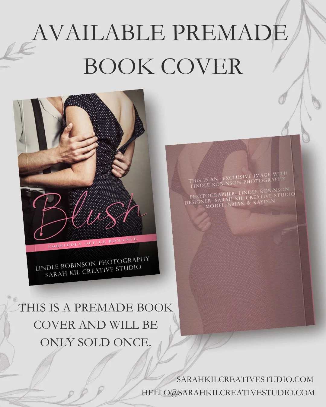 Exclusive Premade: Blush
Status: AVAILABLE
Photographer: Lindee Robinson Photography

DM or comment below to claim if interested 🤍

Premade comes with 1 full wrap, ebook files &amp; title PNG. Title, Author Name, and Tagline (if available) can be up